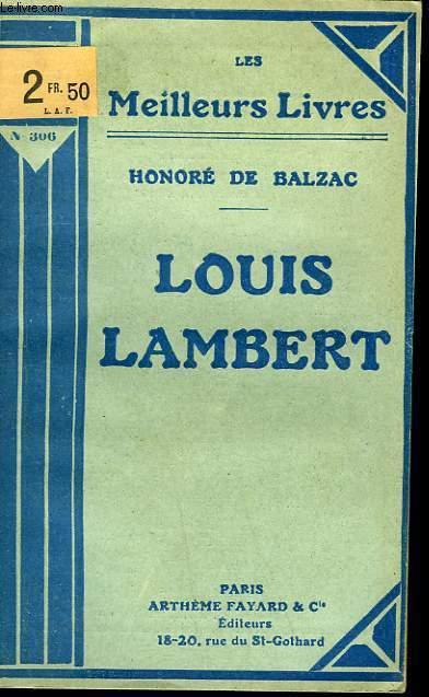 LOUIS LAMBERT - HONORE DE BALZAC