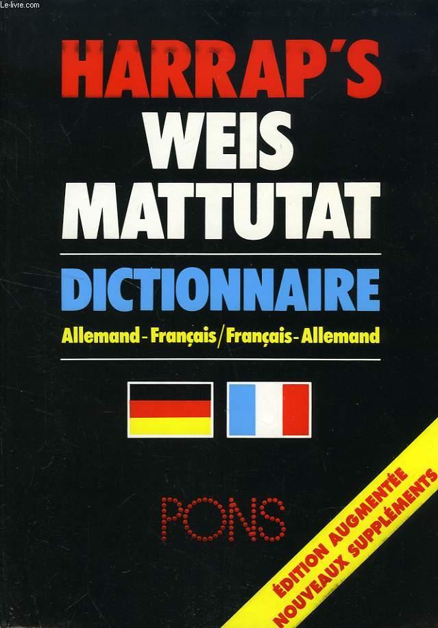 Harrap's Weis Mattutat: Dictionnaire allemand-français Pons