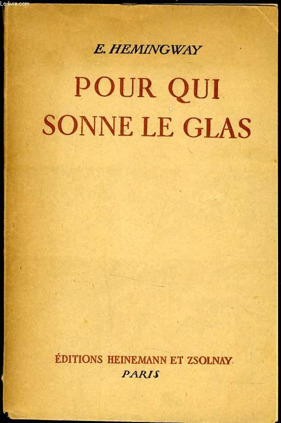 POUR QUI SONNE LE GLAS by E. HEMINGWAY bon Couverture
