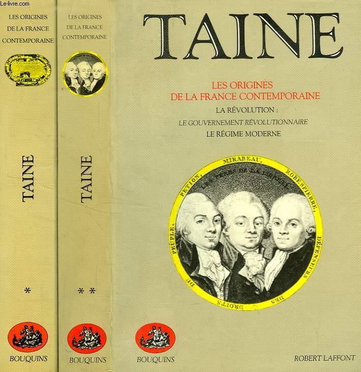 LES ORIGINES DE LA FRANCE CONTEMPORAINE, 2 TOMES - TAINE HIPPOLYTE