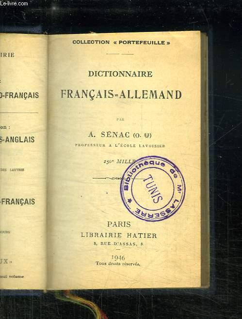 DICTIONNAIRE FRANCAIS ALLEMAND by SENAC A bon DICTIONNAIRE FRANCAIS ALLEMAND by SENAC A bon
