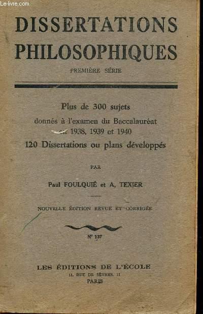 Corrigés de sujets de dissertations de philosophie