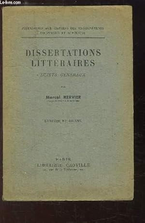 Dissertation litteraire sujets