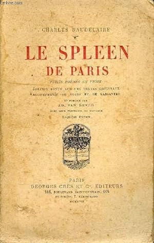 LE SPLEEN DE PARIS by BAUDELAIRE CHARLES: bon Couverture souple (1917 ...