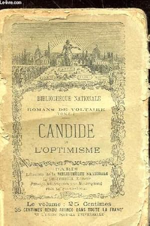 CANDIDE OU L'OPTIMISME - TOME PREMIER - by VOLTAIRE: bon Couverture ...
