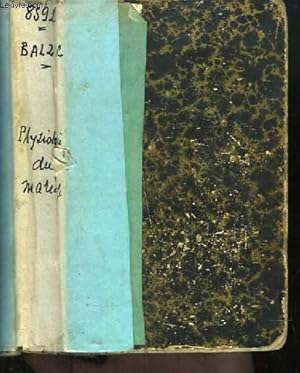 Honoré Balzac Physiologie Mariage Méditations Philosophie - 