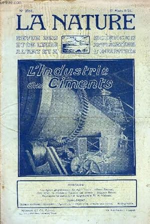 Revue des sciences et de leurs applications aux arts et à l'industrie, L'industrie des ciments.