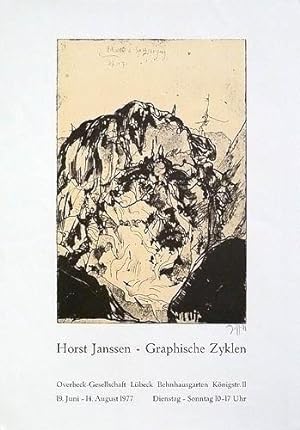 Plakat / poster: Horst Janssen - Graphische Zyklen. Overbeck-Gesellschaft Lübeck Behnhausgarten K...