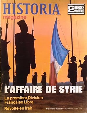 Historia magazine. Seconde guerre mondiale. Numéro 20. L'affaire de Syrie. 7 mars 1968.