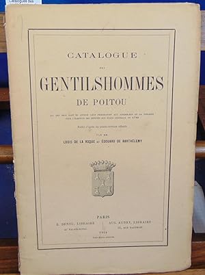 Catalogues des gentilshommes de Poitou