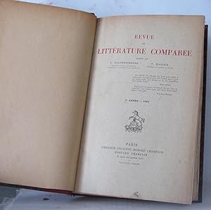 Revue de littérature comparée ,Cinquième Année , 1925
