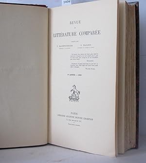 Revue de littérature comparée , neuvième Année ,1929