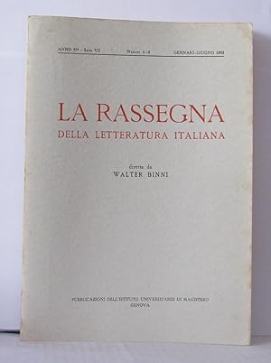 La rassegna della letteratura italiana Numeri 1-2