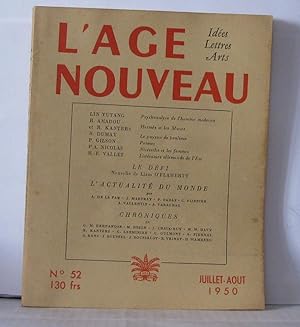 L'âge nouveau, Idées, Lettres, Arts, Numéro 52