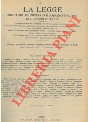 La Legge. Monitore giudiziario e amministrativo del Regno d'Italia.
