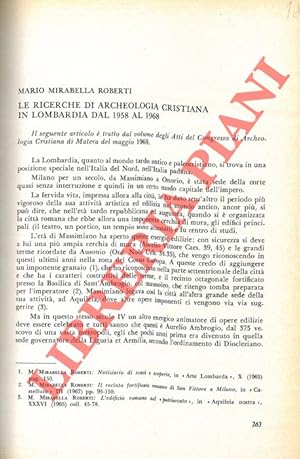 Le ricerche di archeologia cristiana in Lombardia.