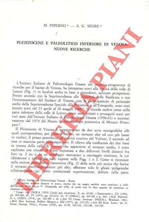 Pleistocene e Paleolitico inferiore di Venosa: nuove ricerche.