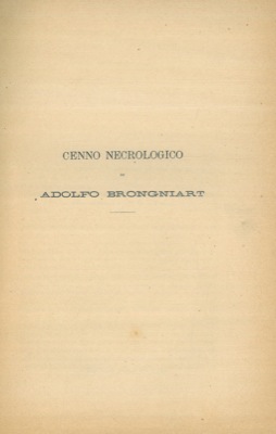 Cenno necrologico di Adolfo Brongniart.