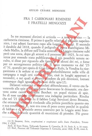 Fra i carbonari riminesi i fratelli Mengozzi.