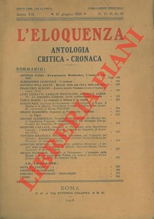 L'eloquenza. Antologia critica - cronaca