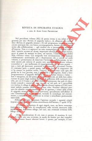 Rivista di epigrafia italica.