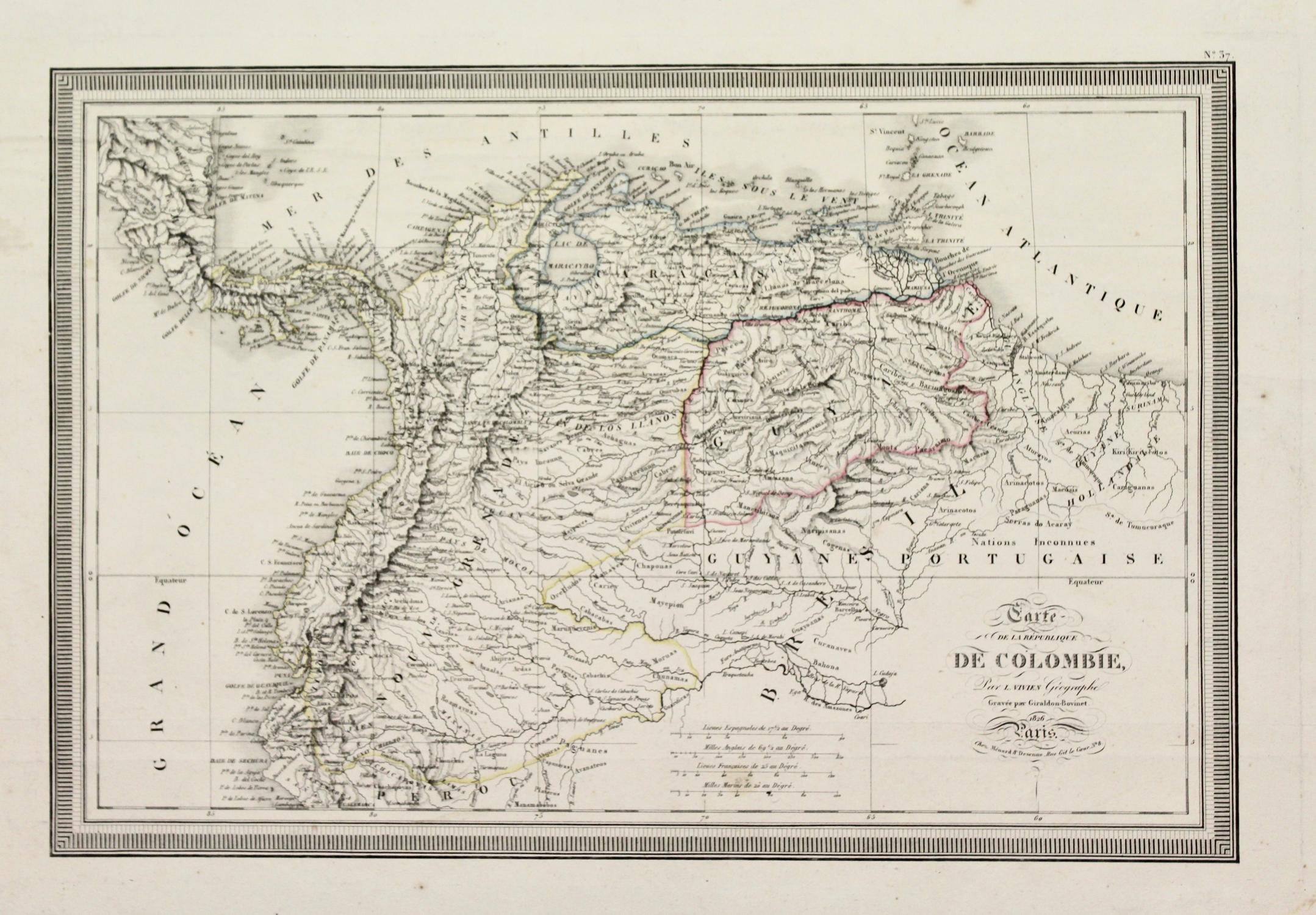 Carte de la Republique de Colombie. by VIVIEN L.: (1826) Art / Print ...