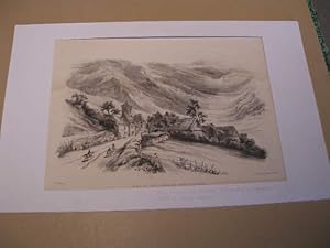 AUVERGNE : PUY-DE-DOME : VUE DU VILLAGE DU MONT-DORE LITHOGRAPHIE