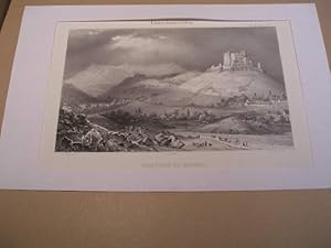 AUVERGNE : PUY-DE-DOME : CHATEAU DE MUROL LITHOGRAPHIE