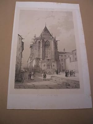 AUVERGNE : PUY-DE-DOME : RIOM LA SAINTE-CHAPELLE LITHOGRAPHIE