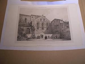 AUVERGNE : PUY-DE-DOME : THIERS L' EGLISE DE SAINT-GENIEZ LITHOGRAPHIE