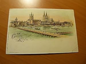 CPA-Carte postale lithographiée-AK-Gruss aus Köln am Rhein-Cologne-Rhin