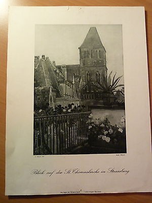 Alsace-Lorraine-Edouard Hirth-Vue sur l'église St Thomas à Strasbourg-Protestant