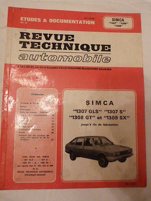 RTA-Revue technique automobile-SIMCA 1307 GLS-1307 S-1308 GT-1309 SX