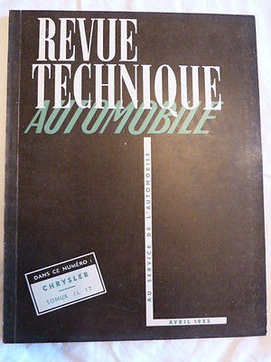 RTA-Revue technique automobile-Chrysler C52-C53-C54-C55.Somua JL 17-1953