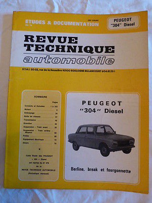 RTA-Revue technique automobile-Peugeot 304 Diesel Berline-Break et fourgonette