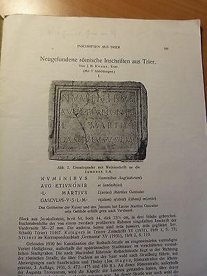 Neugefundene römische Inschriften aus Trier-Inscriptions romaines à Trèves-1931