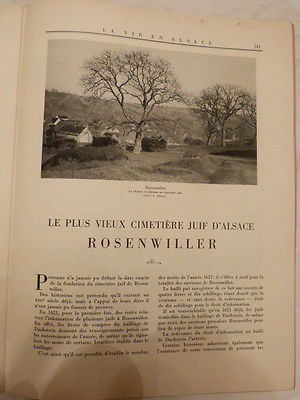 LA VIE EN ALSACE-François Schwab-Cimetière Juif de Rosenwiller/Rosheim-1935