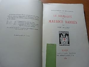 Le Soliloque de Maurice Barrès-René Benjamin-1929