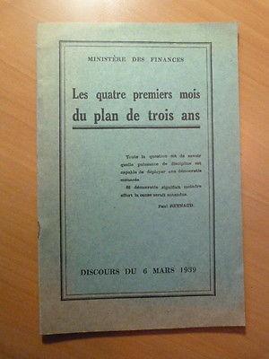 Ministère des finances-1939-Les 4 premiers mois du plan de trois ans-Reynaud P.