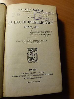 Pour la haute intelligence française-Maurice Barrès-1925