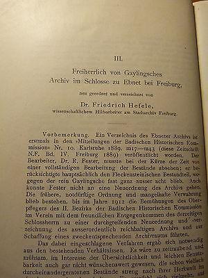 Freiherrlich von Gayling.Archiv im Schlosse zu Ebnet bei Freiburg-Fleckenstein