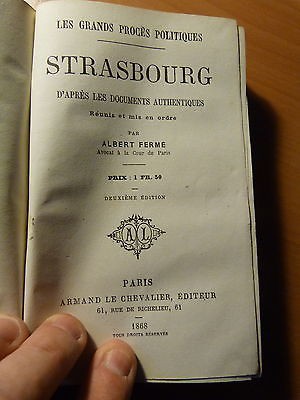 Alsace-Les grands procès politique-Le siège de Strasbourg-1870-La bibliothèque.