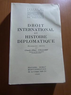 Colliard Claude-Albert. Droit international et histoire diplomatique