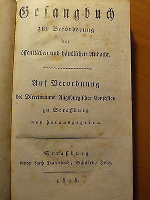 Alsace-Strasbourg-Gesangbuch-Livre de chant religieux protestant-1808