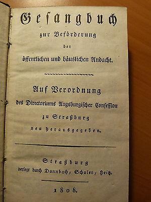 Alsace-Strasbourg-Gesangbuch-Livre de chant religieux-Reliure signée-1808