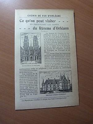 Chemin de fer d'Orléans-Ce qu'on peut visiter en empruntant les lignes du réseau