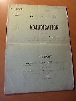 Reichsland-Alsace-Acte notarié de vente de châtaigneraie à Riquewihr-1871