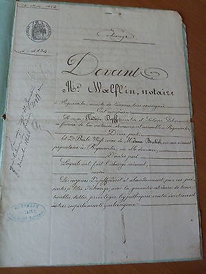 Napoléon-Empire-Alsace-Acte notarié d'échange de champs à Riquewihr-1854
