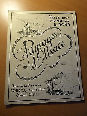 Valse pour piano-Paysages d'Alsace-Partitions musicales-Robert Rohr-Colmar-Litho