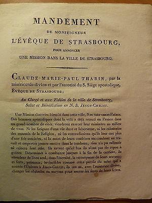 Alsace-Mandement de l'évêque de Strasbourg pour annoncer une mission-1825